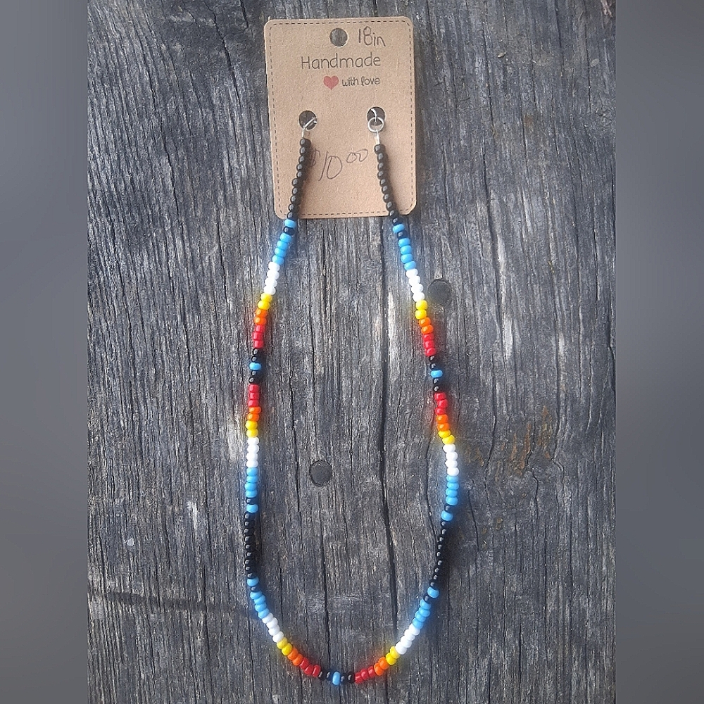 Handmade Multicolor Western/Navajo Style Beaded Necklace